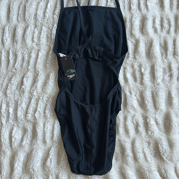 Speedo Women's Swimsuit One Piece Powerflex Eco Flyback Solid Black Sz 14 (40) - Picture 8 of 10
